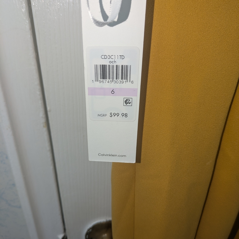 Calvin Klein Mustard Midi Dress - Picture 4 of 4
